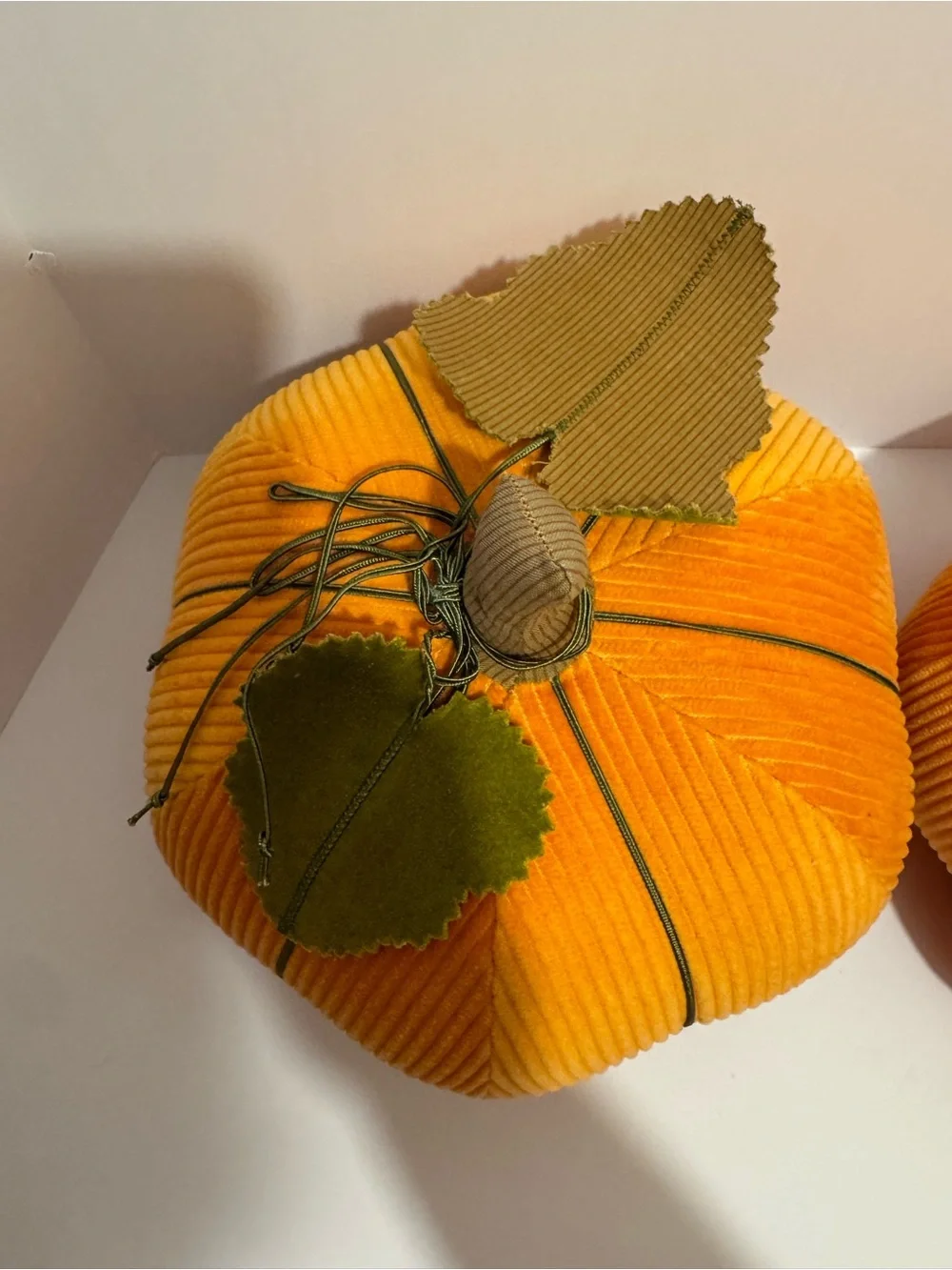 10” Hallmark Corduroy Pumpkin Plush - Autumn, Thanksgiving, & Halloween Set Of 2